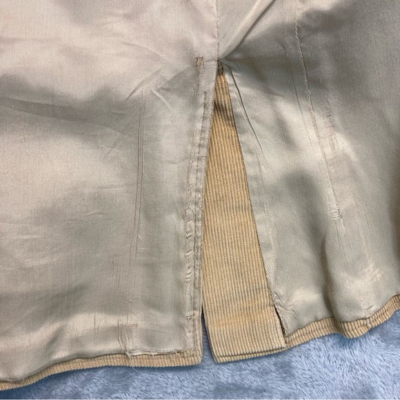 Vintage 70s Western Corduroy Leather Light Mustard Size S - Picture 10 of 11